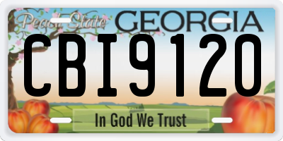 GA license plate CBI9120