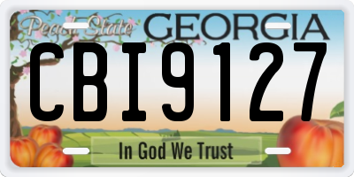GA license plate CBI9127
