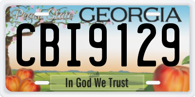GA license plate CBI9129