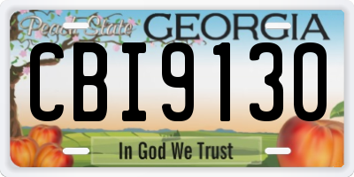 GA license plate CBI9130