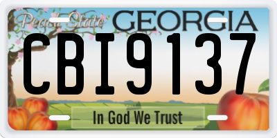 GA license plate CBI9137