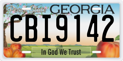 GA license plate CBI9142