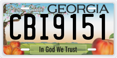 GA license plate CBI9151