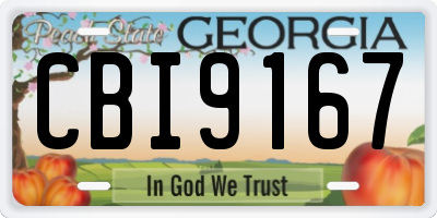 GA license plate CBI9167