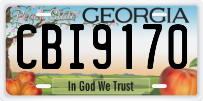 GA license plate CBI9170