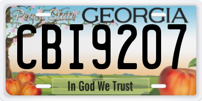 GA license plate CBI9207