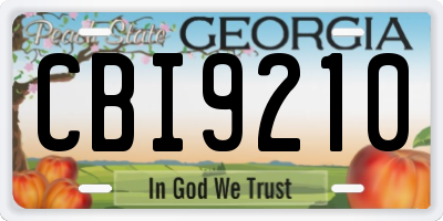 GA license plate CBI9210