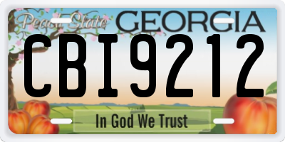 GA license plate CBI9212