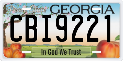 GA license plate CBI9221