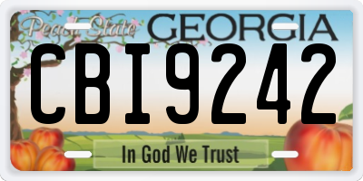GA license plate CBI9242