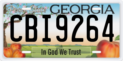 GA license plate CBI9264
