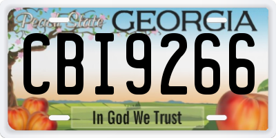 GA license plate CBI9266