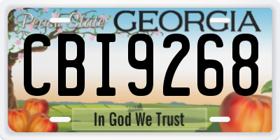GA license plate CBI9268