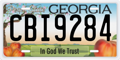 GA license plate CBI9284