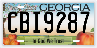 GA license plate CBI9287