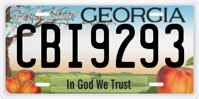 GA license plate CBI9293