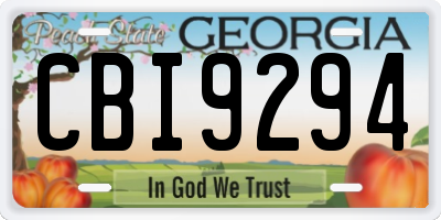 GA license plate CBI9294