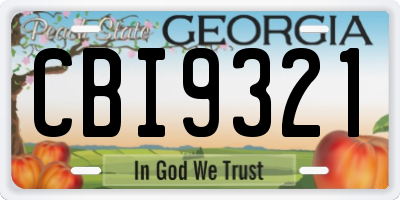 GA license plate CBI9321