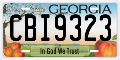 GA license plate CBI9323