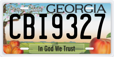 GA license plate CBI9327