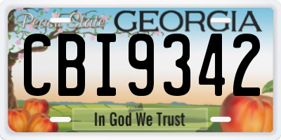 GA license plate CBI9342