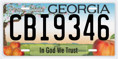 GA license plate CBI9346