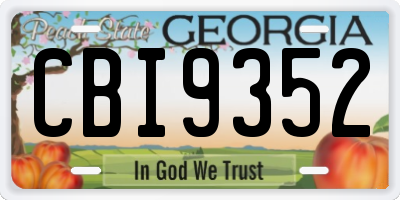 GA license plate CBI9352