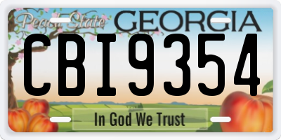 GA license plate CBI9354