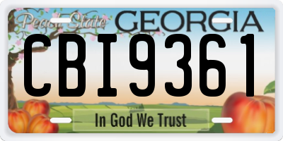 GA license plate CBI9361