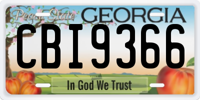 GA license plate CBI9366