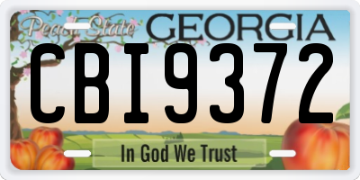 GA license plate CBI9372