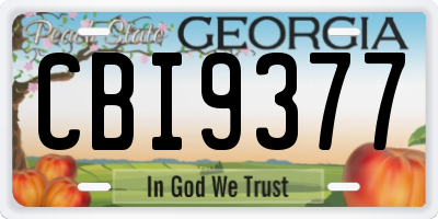 GA license plate CBI9377