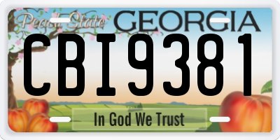 GA license plate CBI9381