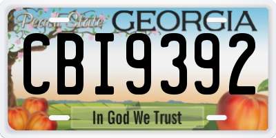 GA license plate CBI9392