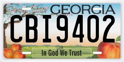 GA license plate CBI9402