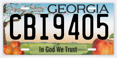 GA license plate CBI9405