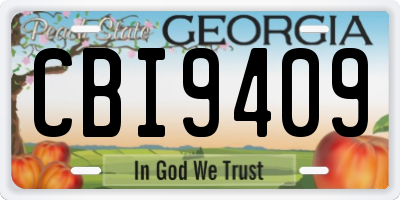 GA license plate CBI9409