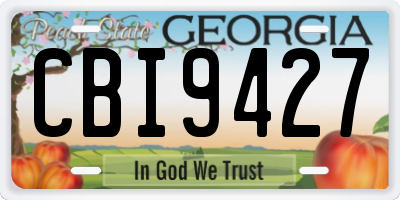 GA license plate CBI9427