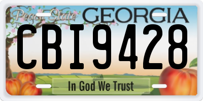 GA license plate CBI9428