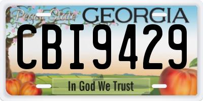 GA license plate CBI9429