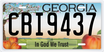 GA license plate CBI9437