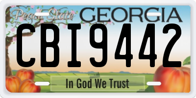 GA license plate CBI9442