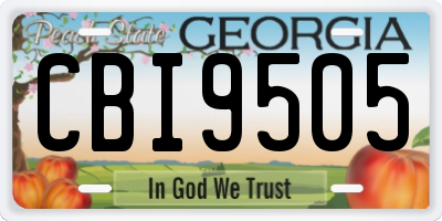 GA license plate CBI9505