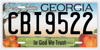 GA license plate CBI9522