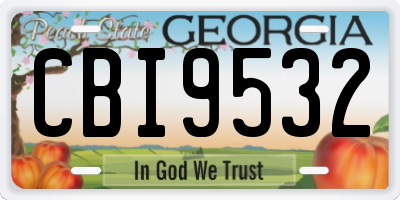 GA license plate CBI9532