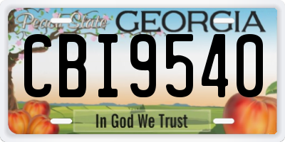 GA license plate CBI9540