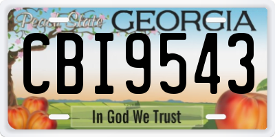 GA license plate CBI9543