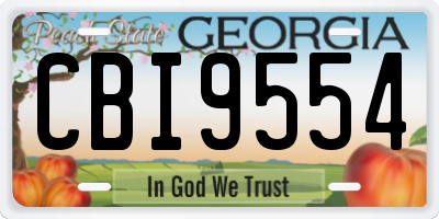 GA license plate CBI9554