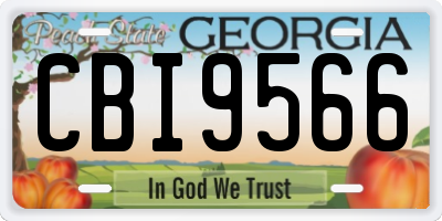 GA license plate CBI9566