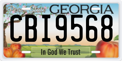 GA license plate CBI9568